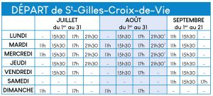 horaires été St Gilles